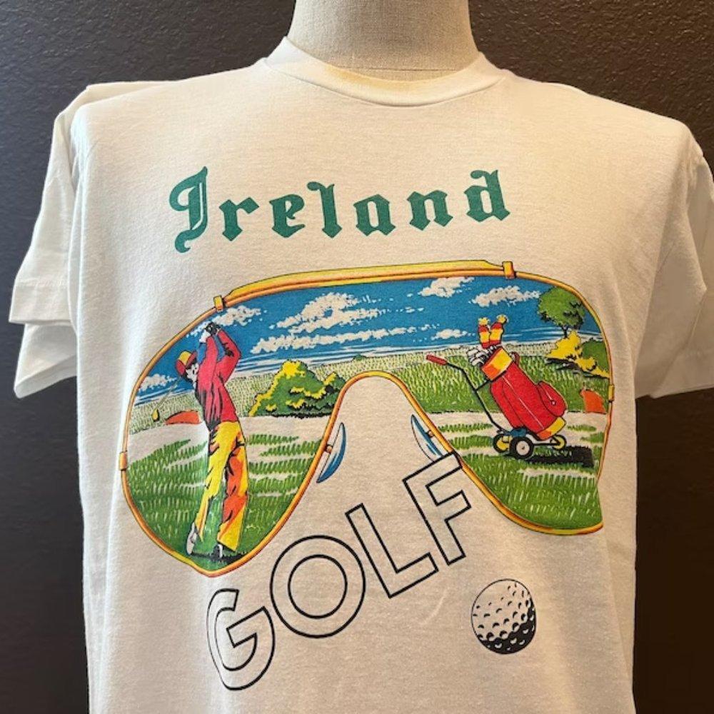 Retro 1987 80_s Ireland Golf White T Shirt